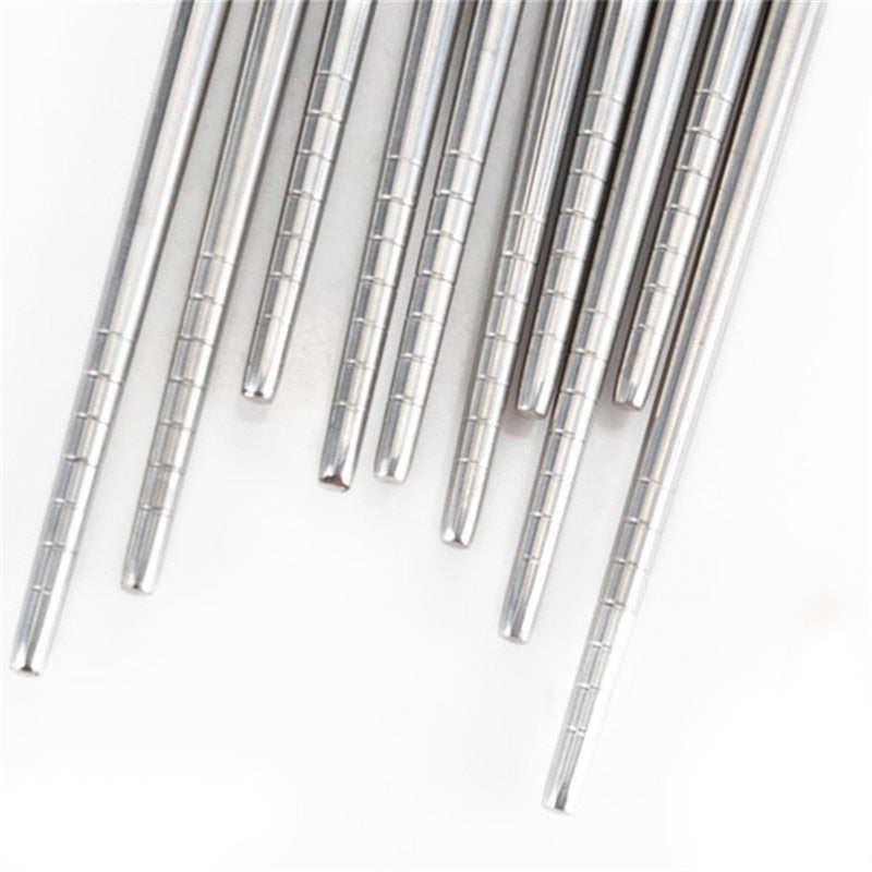 Japanese Okubo Metal Chopsticks Set of 5 Pairs Chopsticks & Cutlery Set - product detail view from Japanese Kitchen Supply