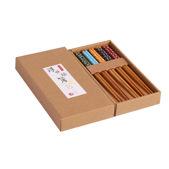 Japanese Osaka Chopsticks Set of 5 Pairs Chopsticks & Cutlery Set - alternate angle from Japanese Kitchen Supply