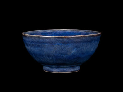 Blue ceramic Japanese bowl for ramen, rice and donburi