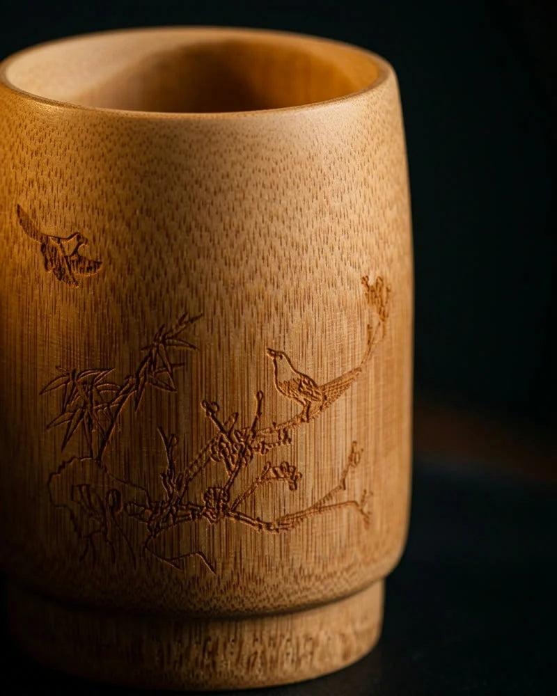 Japanese Shimbashi Bamboo Glass, Biodegradable, alternate view