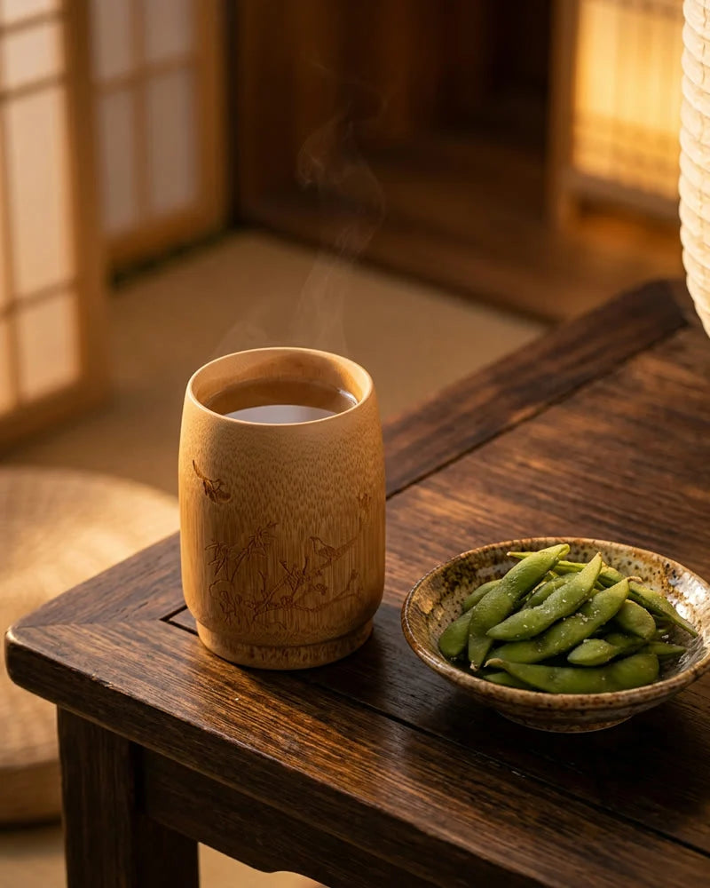 Japanese Shimbashi Bamboo Glass, Biodegradable, alternate view