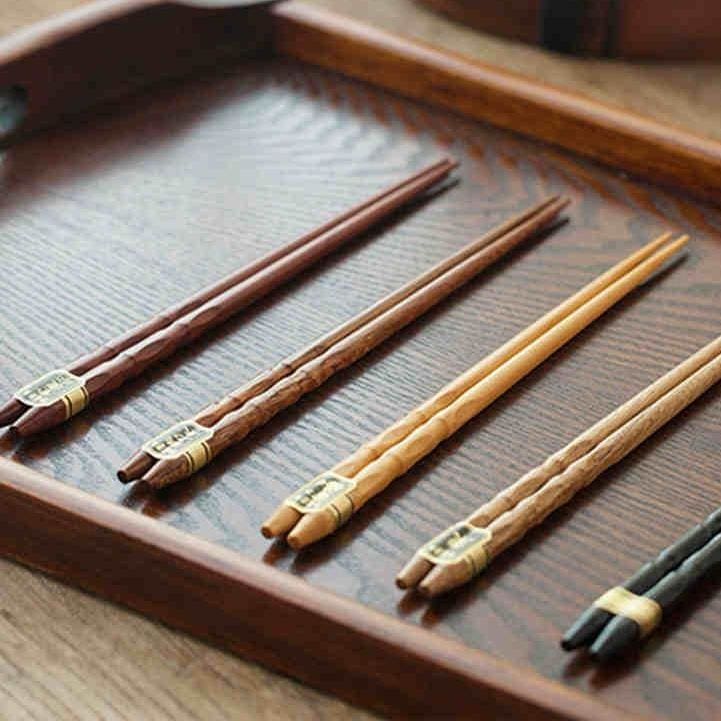 Japanese Shimonoseki Wood Chopsticks Set of 5 Pairs Chopsticks & Cutlery Set - set view from Japanese Kitchen Supply