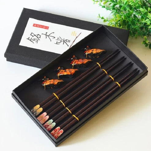 Japanese Standishii Chopsticks & Holders Set of 4 Chopsticks & Cutlery Set from Japanese Kitchen Supply