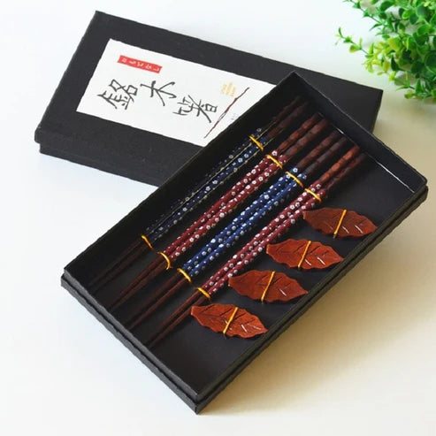 Japanese Standishii Chopsticks & Holders Set of 4 Chopsticks & Cutlery Set from Japanese Kitchen Supply