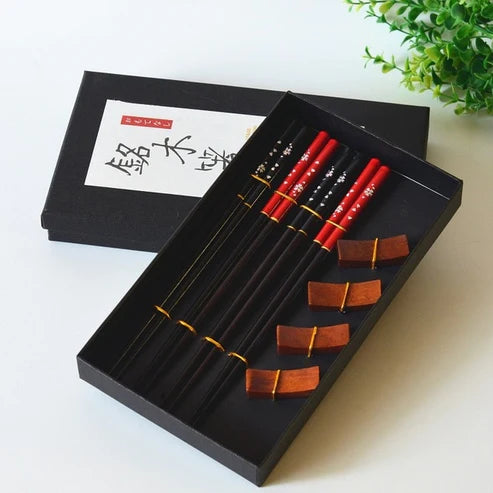Japanese Standishii Chopsticks & Holders Set of 4 Chopsticks & Cutlery Set from Japanese Kitchen Supply