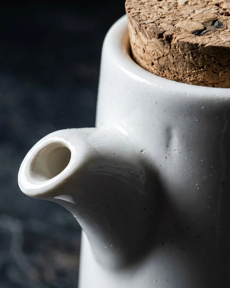 Japanese Sugamo Ceramic Sauce Dispenser - Tabletop Bottle for Soy Sauce - close-up detail from Japanese Kitchen Supply