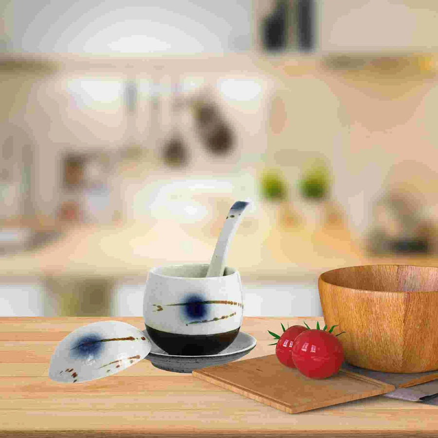 Japanese Suidobashi Soup Bowl with Lid - Lidded Bowl for Soup & Noodles - alternate angle from Japanese Kitchen Supply