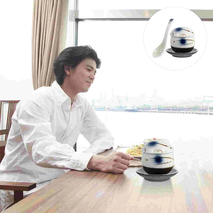 Japanese Suidobashi Soup Bowl with Lid - Lidded Bowl for Soup & Noodles - alternate angle from Japanese Kitchen Supply