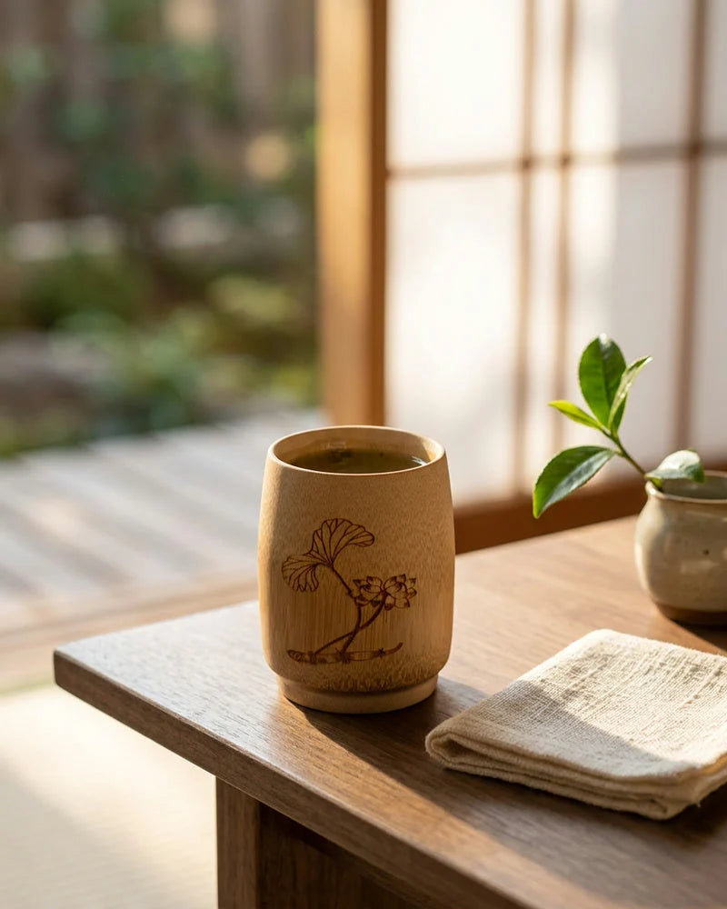 Japanese Takaracho Bamboo Glass, Biodegradable, alternate view