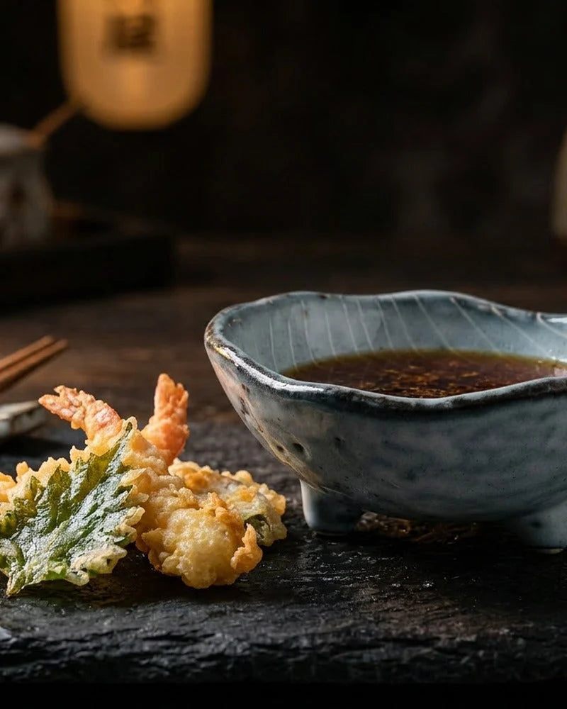 Japanese Tochigi Ceramic Sauce Bowl - Small Dish for Soy Sauce & Dips - alternate angle from Japanese Kitchen Supply