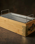 Japanese Toshokan Portable Charcoal Grill – Bamboo & Stainless Steel
