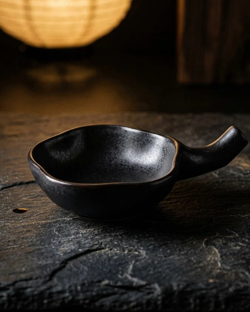 Japanese Watashi Ceramic Sauce Bowl with Chopsticks Holder - main product image from Japanese Kitchen Supply