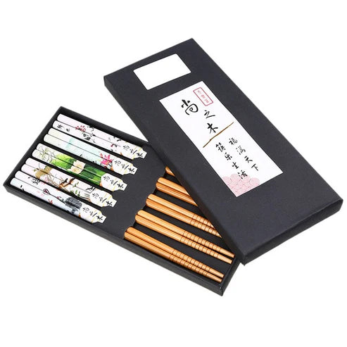 Japanese Wiesneri Bamboo Chopsticks Set of 5 Pairs Chopsticks & Cutlery Set from Japanese Kitchen Supply