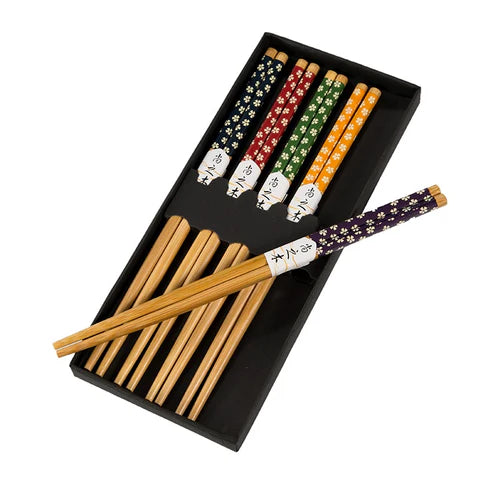 Japanese Wiesneri Bamboo Chopsticks Set of 5 Pairs Chopsticks & Cutlery Set from Japanese Kitchen Supply