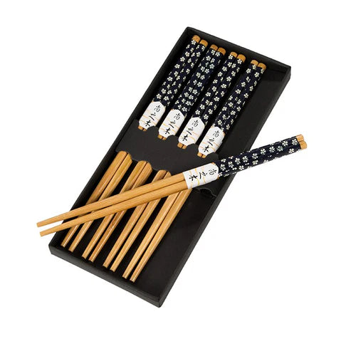 Japanese Wiesneri Bamboo Chopsticks Set of 5 Pairs Chopsticks & Cutlery Set from Japanese Kitchen Supply