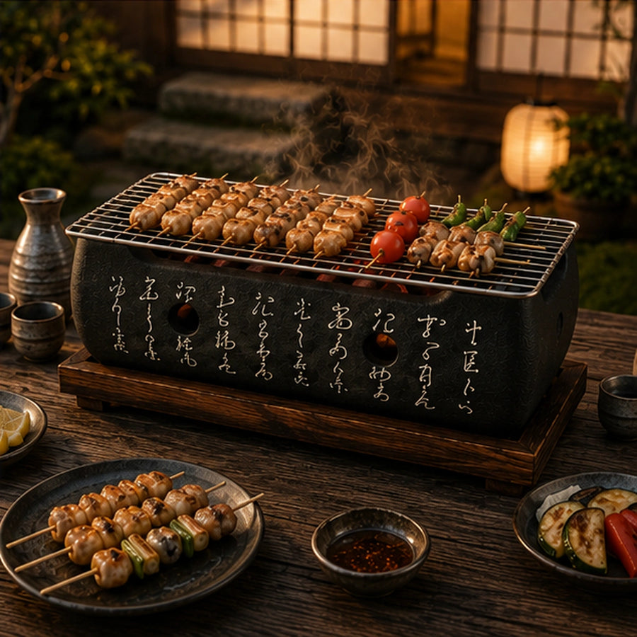 Japanese Miyazaki Charcoal Grill – Tabletop Yakitori Konro (4 Sizes)
