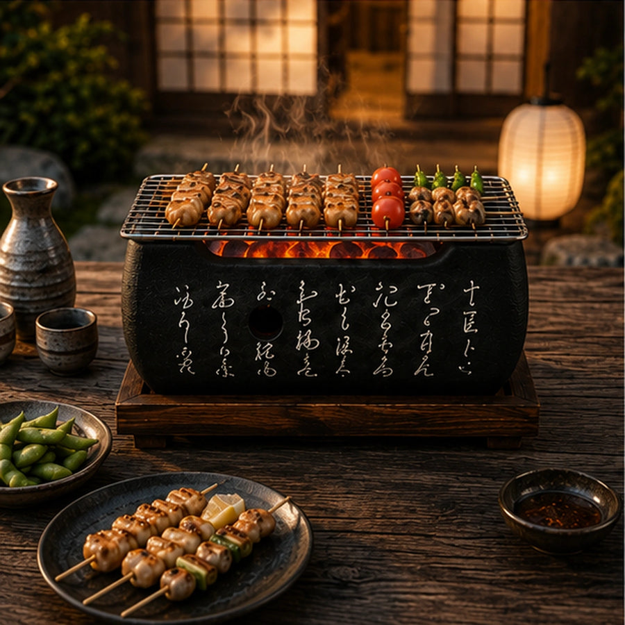 Japanese Miyazaki Charcoal Grill – Tabletop Yakitori Konro (4 Sizes)