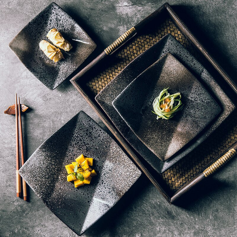 Japanese Yasahiro Ceramic Serving Plate - Set of 4 from Japanese Kitchen Supply