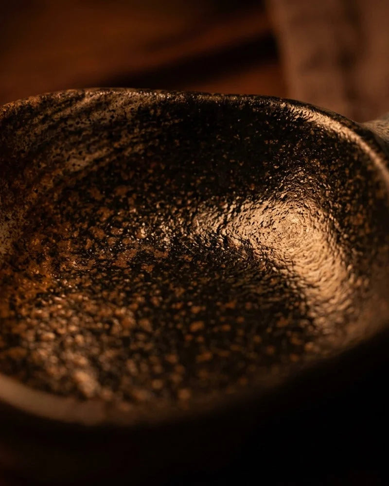 Japanese Yoroshiku Ceramic Sauce Bowl with Chopsticks Holder - close-up detail from Japanese Kitchen Supply