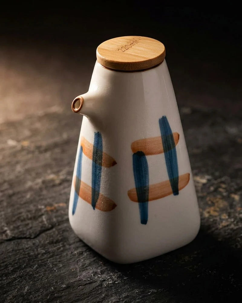 Japanese Yot-tsu Ceramic Sauce Dispenser - Tabletop Bottle for Soy Sauce - main product image from Japanese Kitchen Supply