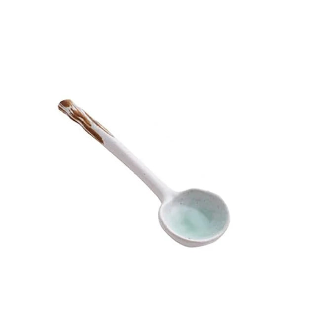 Japanese Yukio Ceramic Spoon - Soup, Ramen & Dessert Spoon - product detail view from Japanese Kitchen Supply