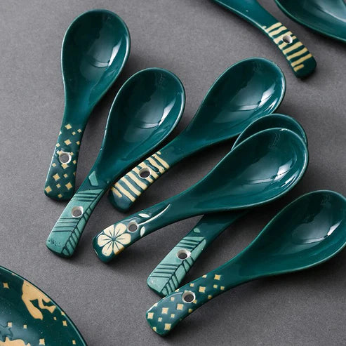 Japanese Yumiko Ceramic Spoon - Soup, Ramen & Dessert Spoon - product detail view from Japanese Kitchen Supply