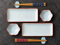 Kaori Ceramic Sushi Dinnerware Set for Two – Plates, Chopsticks and Sauce Dishes
