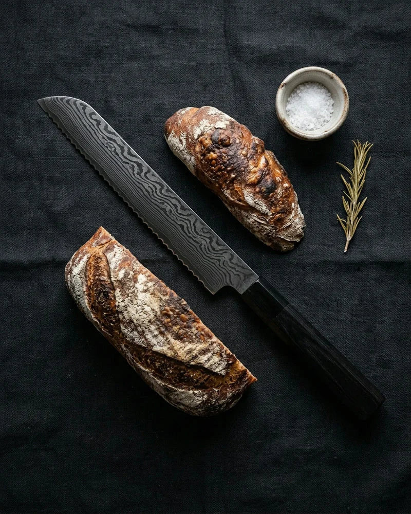 Kurayami Damascus Bread Knife 20 cm product image