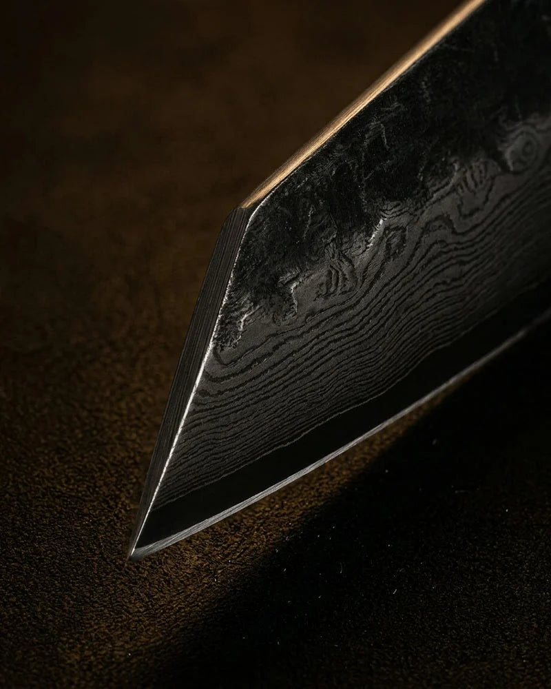 Kurayami Damascus Kiritsuke Knife 20 cm detail photo