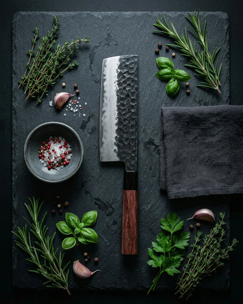 Kurayami Damascus Nakiri Knife 18cm product image
