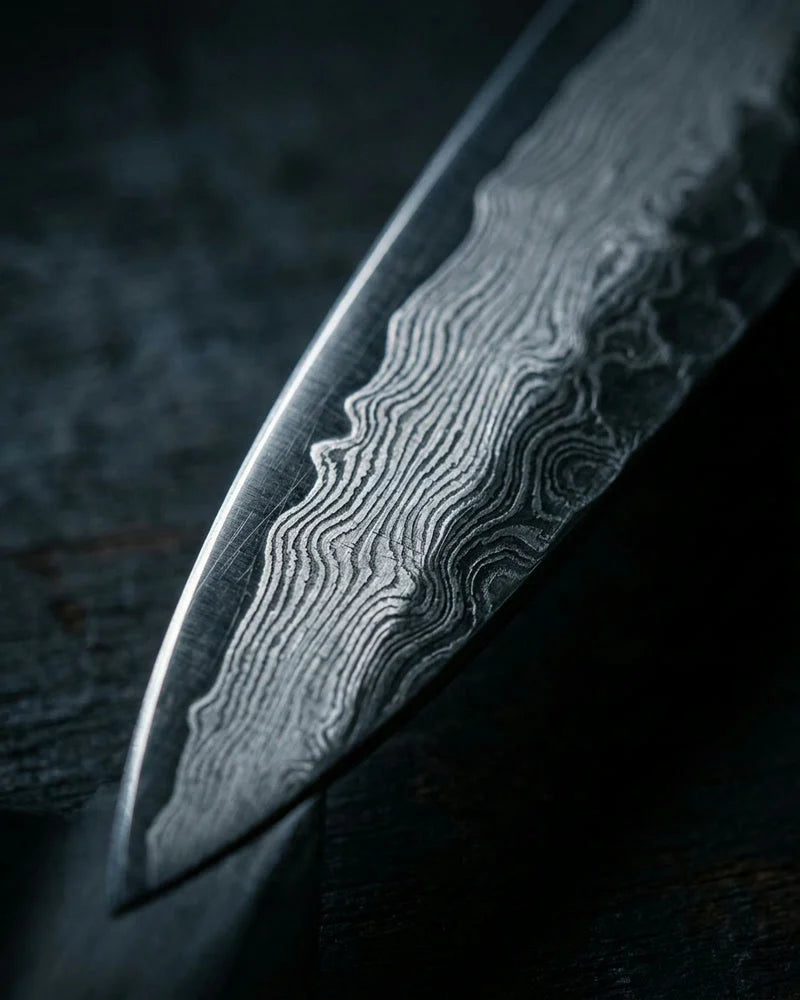 Kurayami Damascus Office Knife 13 cm detail photo