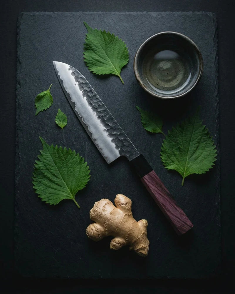 Kurayami Damascus Santoku Knife 18cm product image