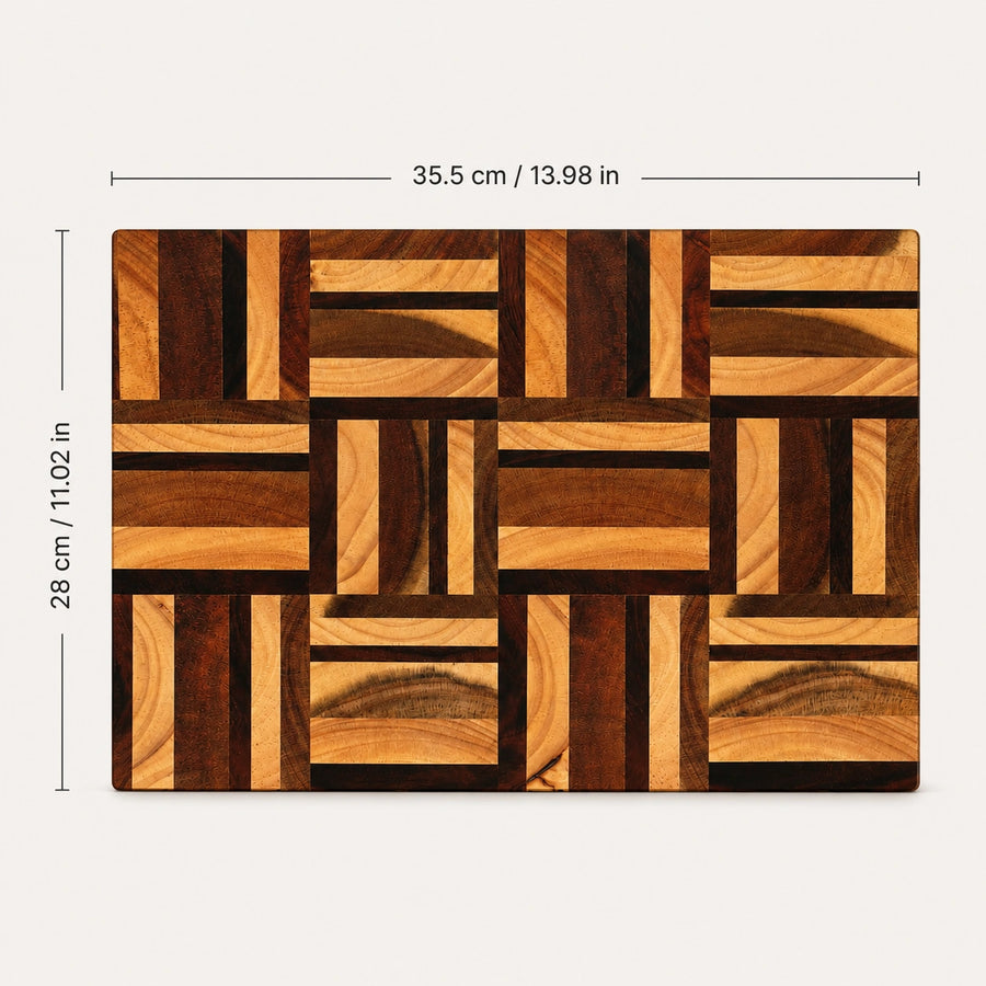 Premium End Grain Wooden Chopping Board – 35.5 x 28 x 4 cm Heavy-Duty Cutting Board product photo 4