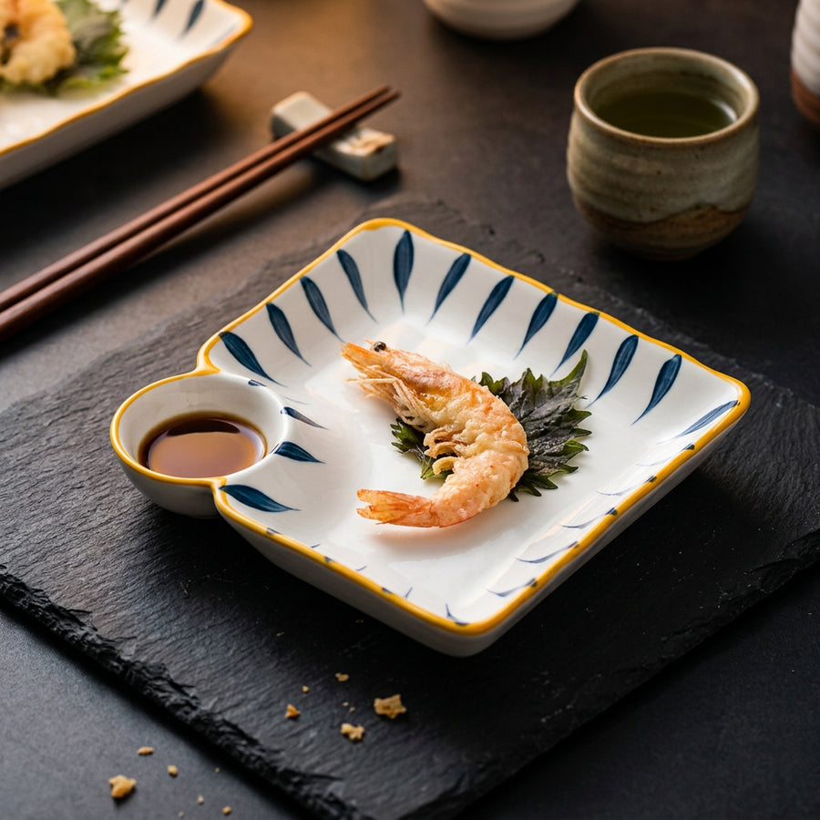 Plate with Sauce Bowl Hotaka, Set of 4 Colors lifestyle photo