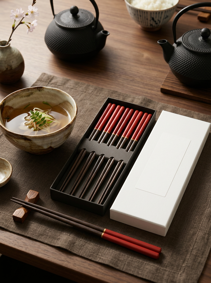Akira Bamboo Chopsticks Set of 5 lifestyle photo