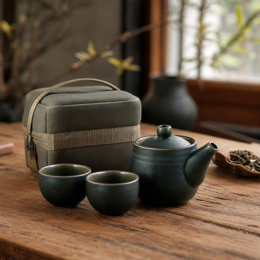 Teapot with 2 Teacups Travel Set Hitomi ( 3 colors) lifestyle photo