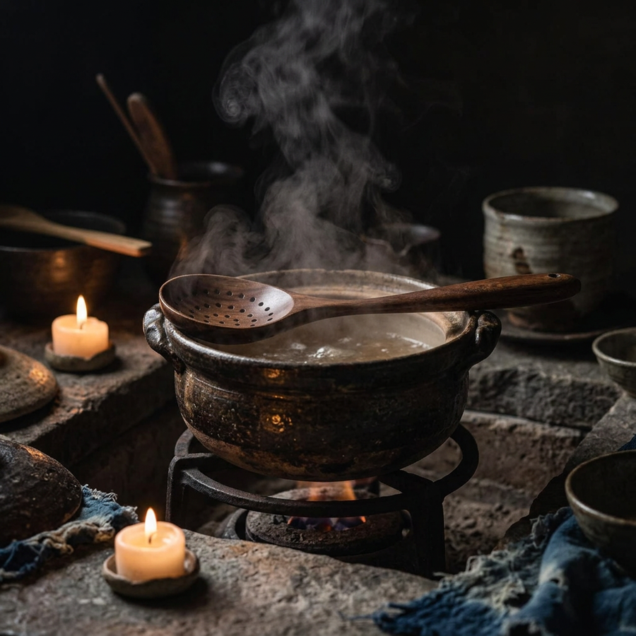 Akihito Wood Strainer Spoon lifestyle photo