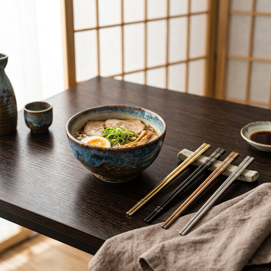 Metal Chopsticks Shirasawanum (Pair of 4 Colors) lifestyle photo