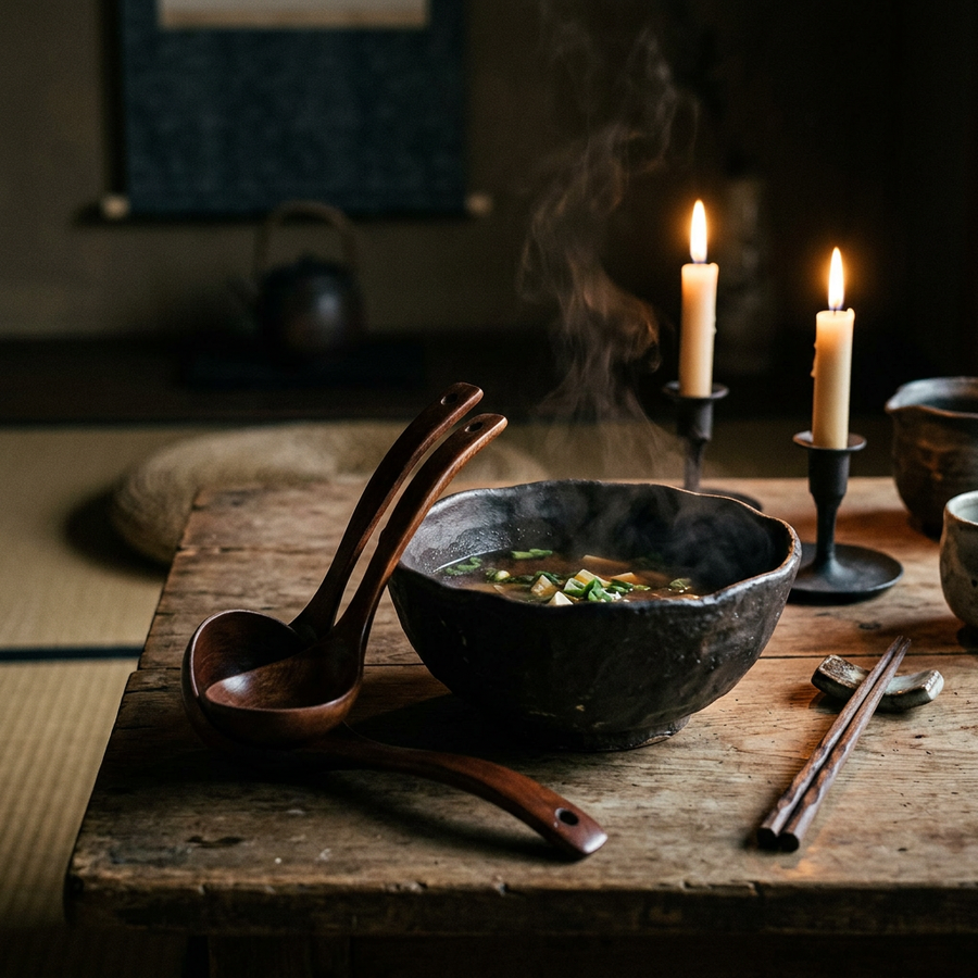Tomoyuki Wooden Soup Ladles – Set of 2 lifestyle photo