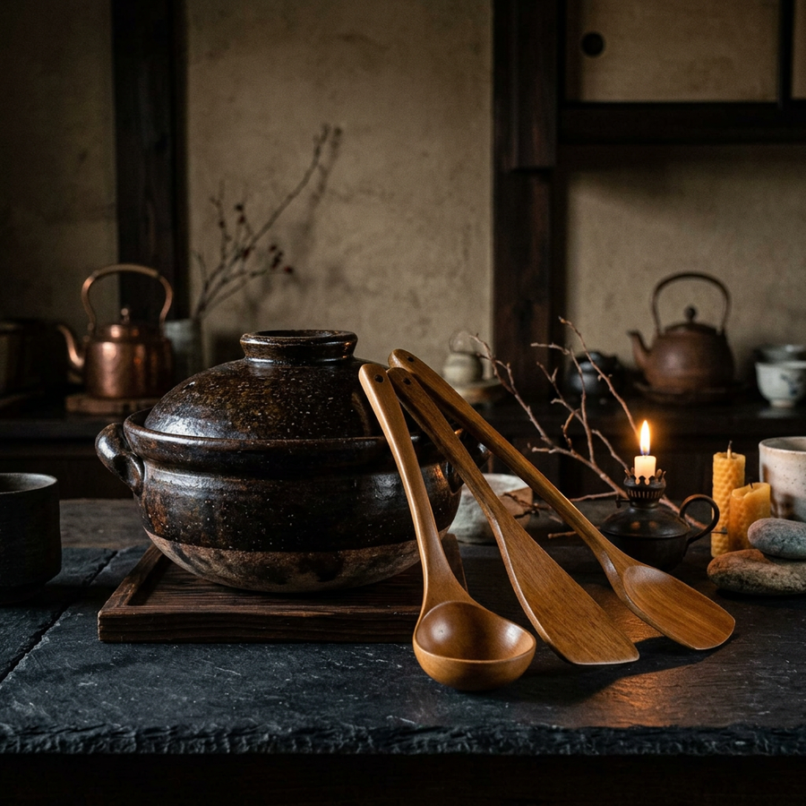 Honshu Ladle Set – 4 Handmade Wooden Ladles lifestyle photo
