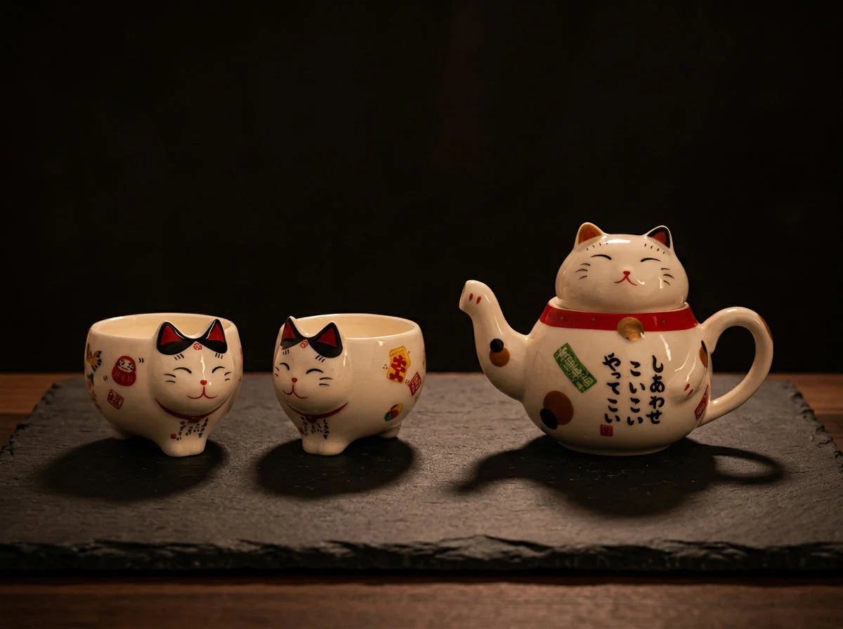 Lucky Cat Tea Set Aino product photo