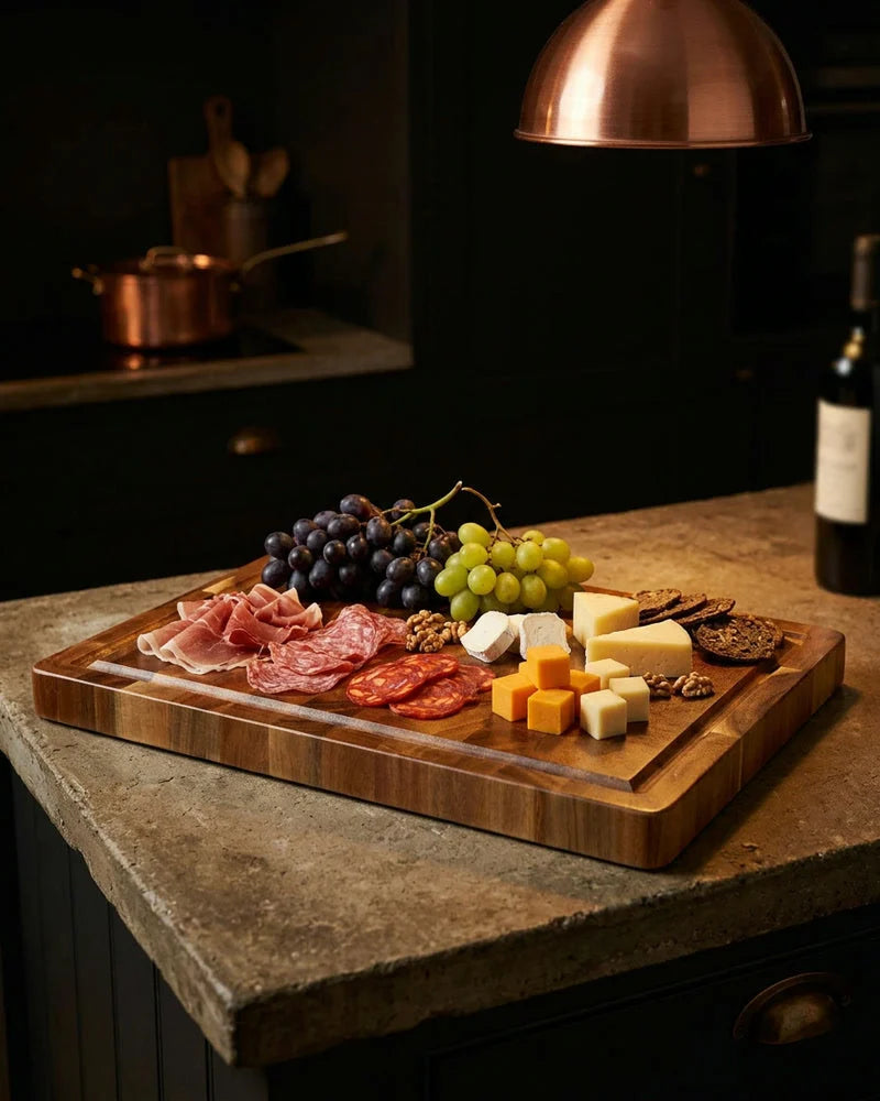 Luxury Cutting Board Acacia Wood - End Grain - 35 × 25 × 2.5 cm lifestyle photo