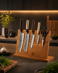 Sanbonmori Wooden Magnetic Knife Stand – Acacia Wood Knife Block 27.5 x 22.5 cm