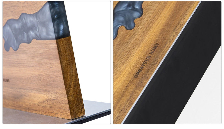 Magnetic Solid Wood & Resin Knife Holder product size view