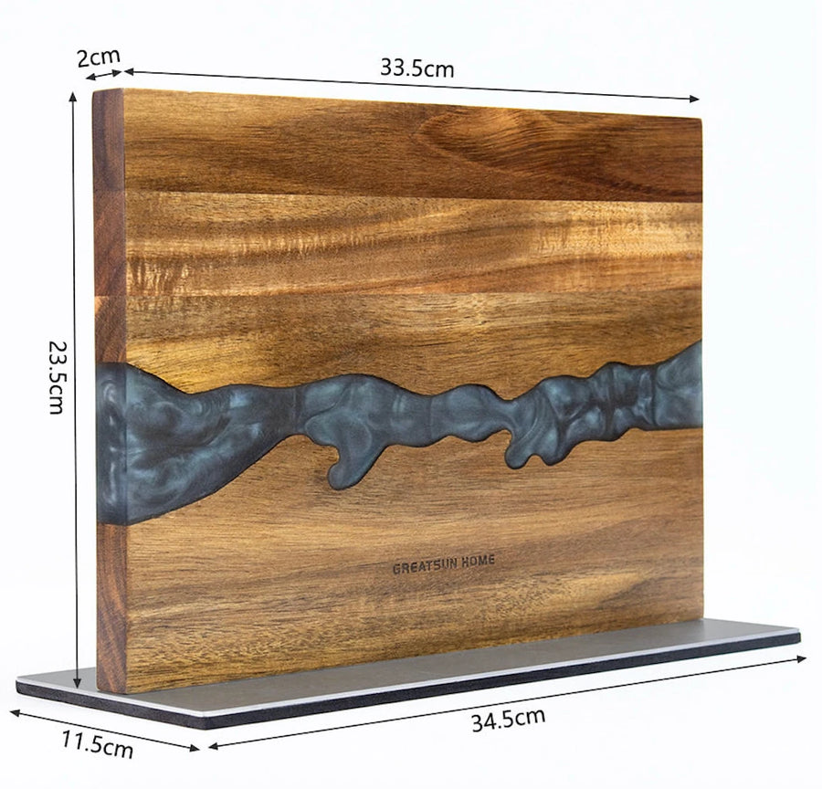 Magnetic Solid Wood & Resin Knife Holder alternate view