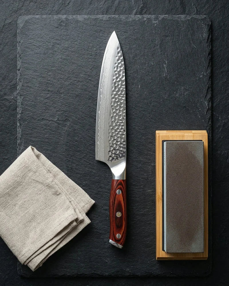 Mahogany Red Damascus Chef Knife 20 cm product image