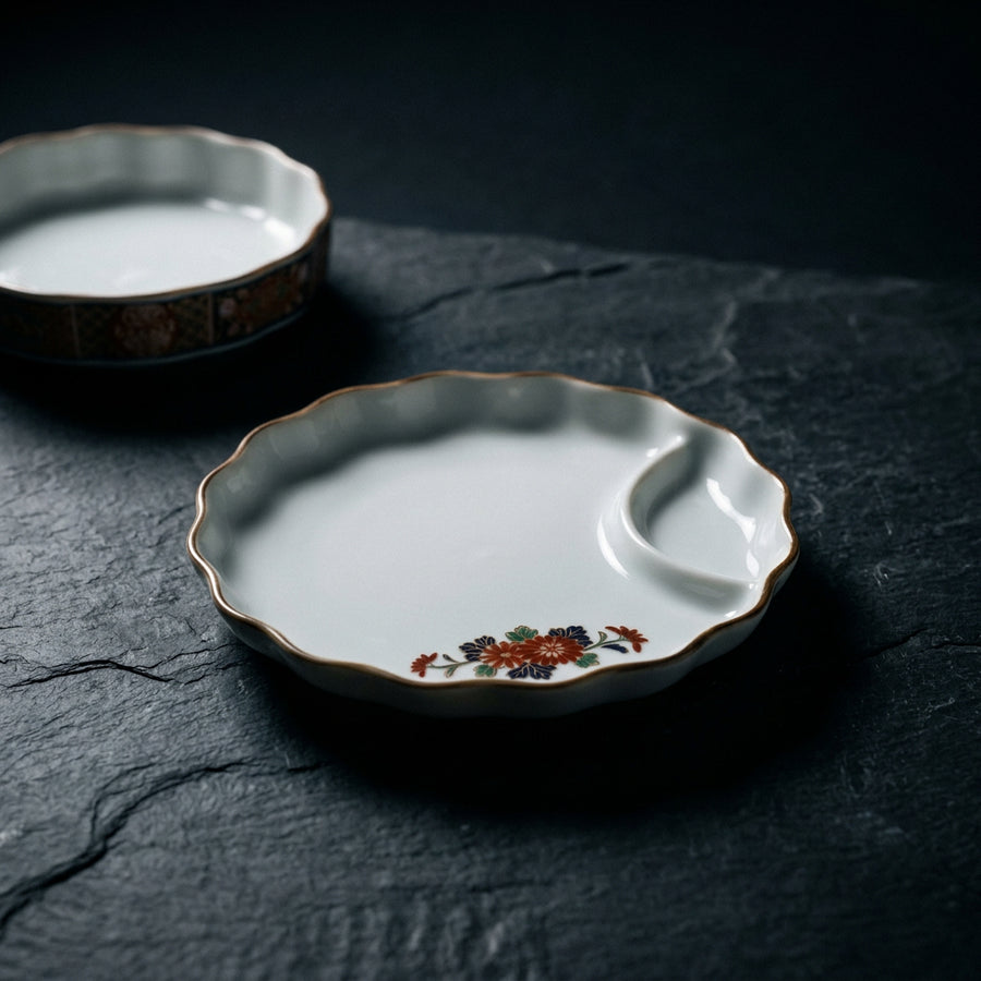 Plate with Sauce Bowl Nyū, Set of 4 Colors and 4 Sizes product photo
