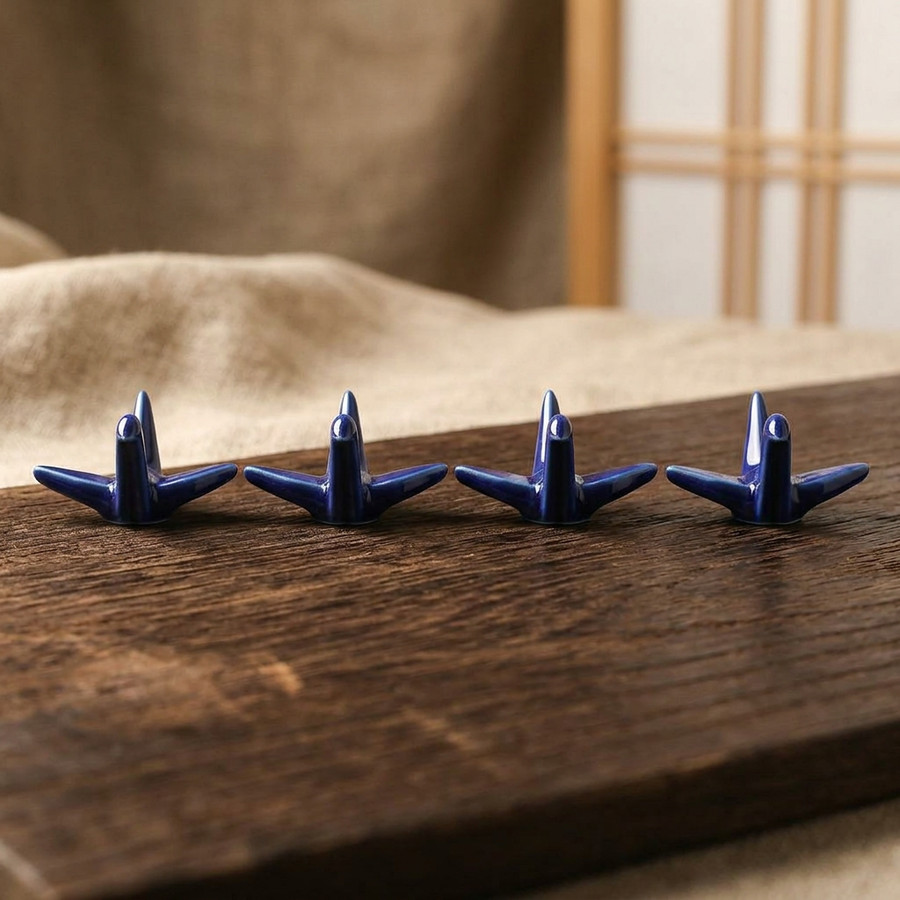 4 Chopsticks Holders Origami Blue product image