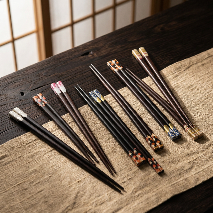 Wooden Chopsticks Koriyama (Set of 10 Pairs, 5 Colors) product image