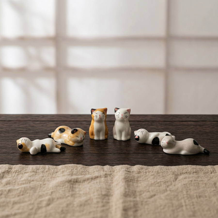 6 Chopstick Holders Cats ( 2 colors) product image